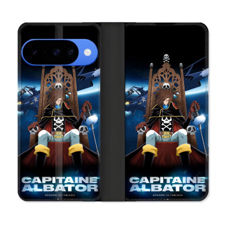 Housse cuir portefeuille Pour Google Pixel 10 Manga Capitaine Albator