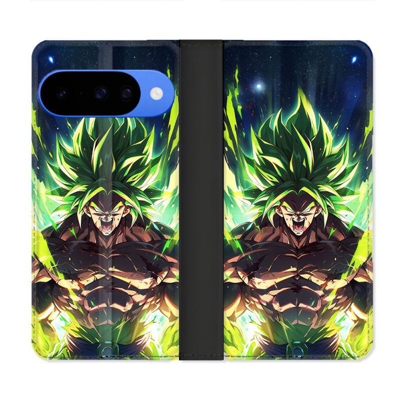 Housse cuir portefeuille Pour Google Pixel 10 Manga Dragon Ball Broly
