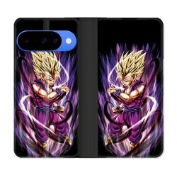 Housse cuir portefeuille Pour Google Pixel 10 Manga Dragon Ball Sangohan Violet
