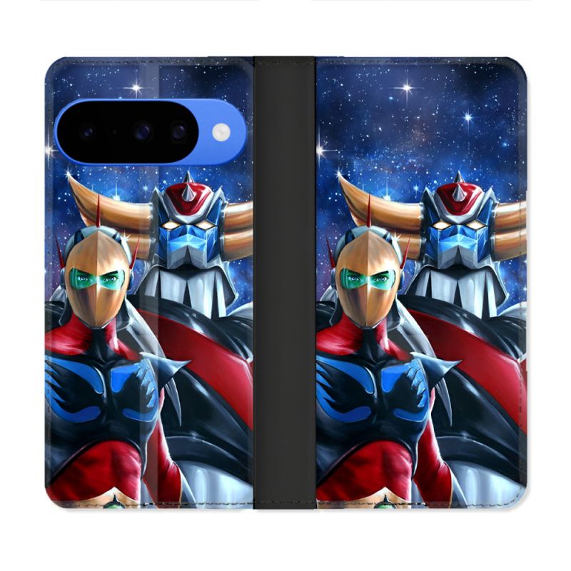 Housse cuir portefeuille Pour Google Pixel 10 Manga Goldorak