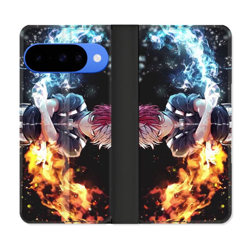 Housse cuir portefeuille Pour Google Pixel 10 Manga My Hero Academia Shoto