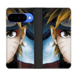 Housse cuir portefeuille Pour Google Pixel 10 Manga Naruto Blanc
