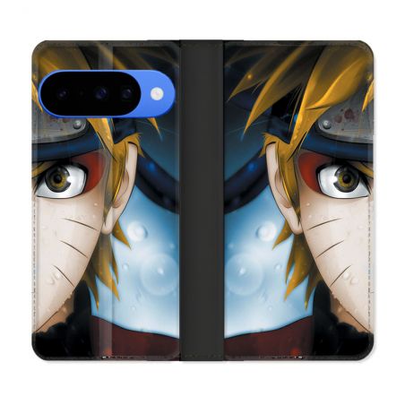 Housse cuir portefeuille Pour Google Pixel 10 Manga Naruto Blanc