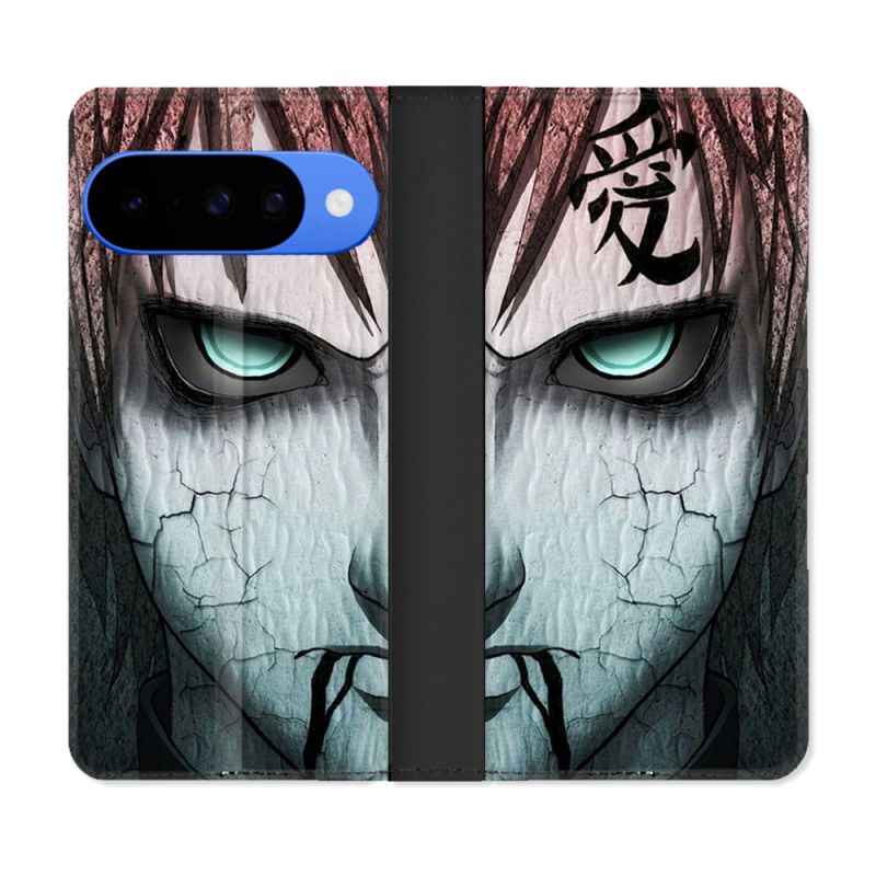 Housse cuir portefeuille Pour Google Pixel 10 Manga Naruto Gaara