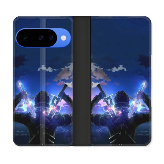 Housse cuir portefeuille Pour Google Pixel 10 Manga SAO sword Art Online Epee