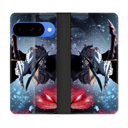 Housse cuir portefeuille Pour Google Pixel 10 Manga Solo Leveling Sung Epee