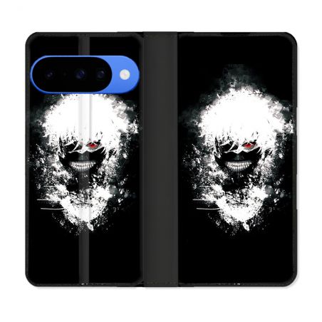 Housse cuir portefeuille Pour Google Pixel 10 Manga Tokyo Ghoul Kaneki Tag