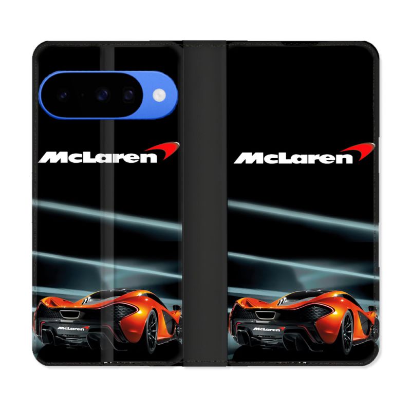 Housse cuir portefeuille Pour Google Pixel 10 Mc Laren