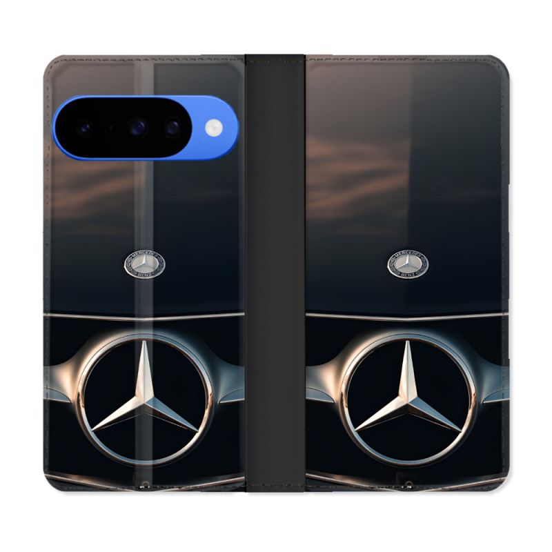 Housse cuir portefeuille Pour Google Pixel 10 Mercedes Calendre