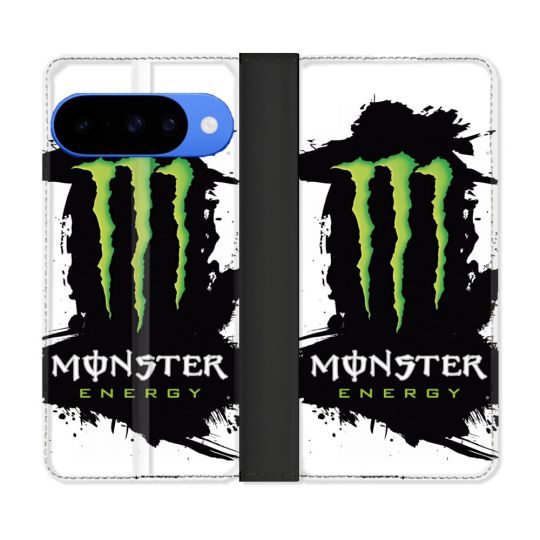 Housse cuir portefeuille Pour Google Pixel 10 Monster Energy Tache
