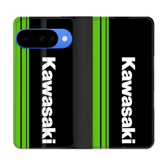Housse cuir portefeuille Pour Google Pixel 10 Moto Kawasaki