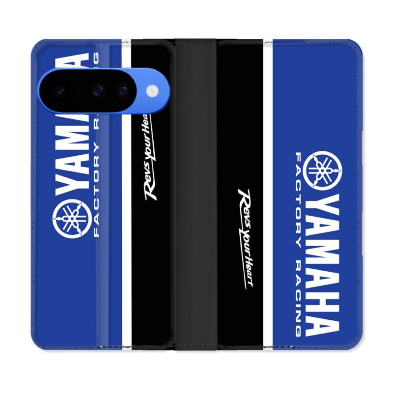 Housse cuir portefeuille Pour Google Pixel 10 Moto Yamaha