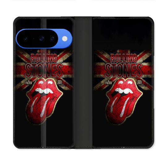 Housse cuir portefeuille Pour Google Pixel 10 Musique Rolling Stones