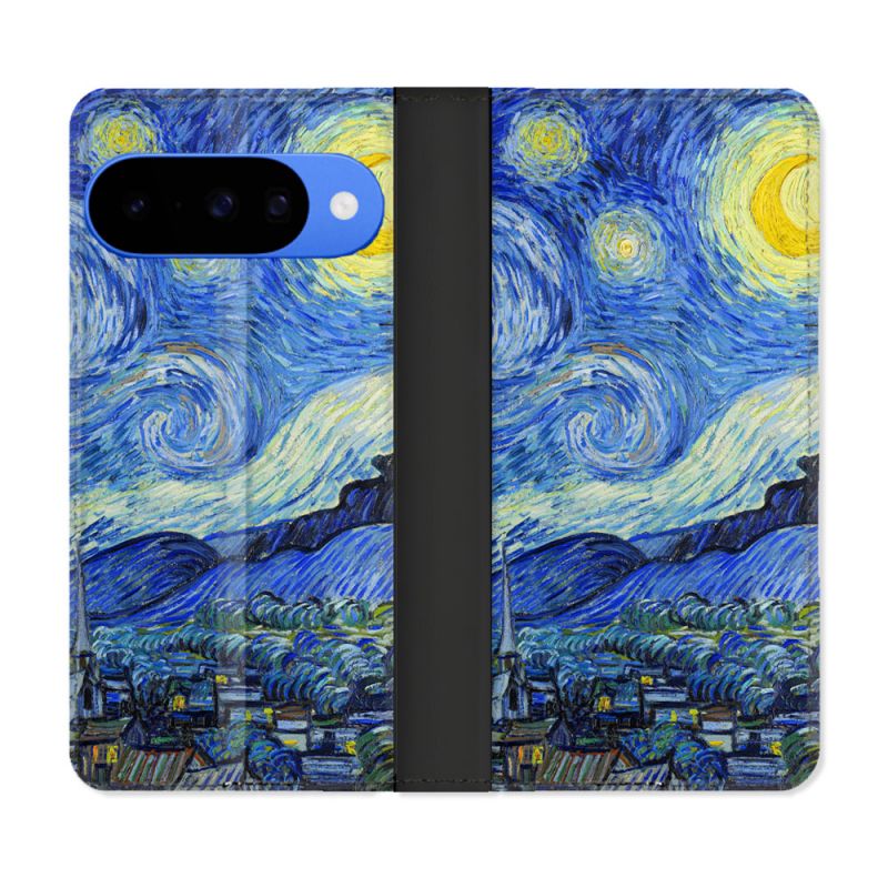 Housse cuir portefeuille Pour Google Pixel 10 Peinture La nuit étoilée