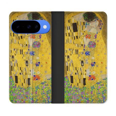 Housse cuir portefeuille Pour Google Pixel 10 Peinture Le Baiser