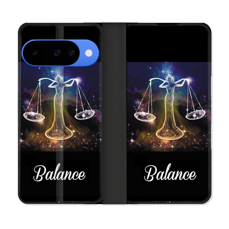Housse cuir portefeuille Pour Google Pixel 10 Signe Zodiaque 2 Balance
