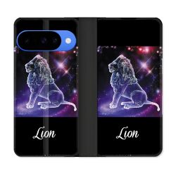 Housse cuir portefeuille Pour Google Pixel 10 Signe Zodiaque 2 Lion