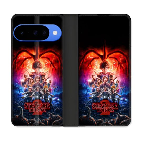 Housse cuir portefeuille Pour Google Pixel 10 Stranger Things Affiche 2