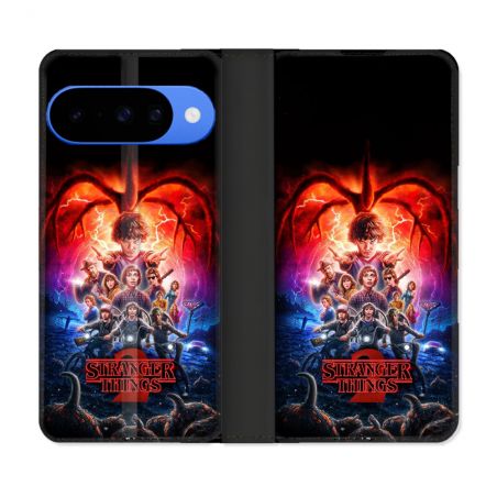 Housse cuir portefeuille Pour Google Pixel 10 Stranger Things Affiche 2
