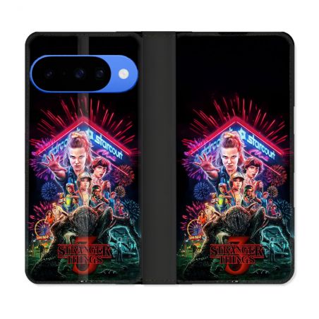 Housse cuir portefeuille Pour Google Pixel 10 Stranger Things Affiche 3