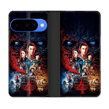 Housse cuir portefeuille Pour Google Pixel 10 Stranger Things Affiche 4
