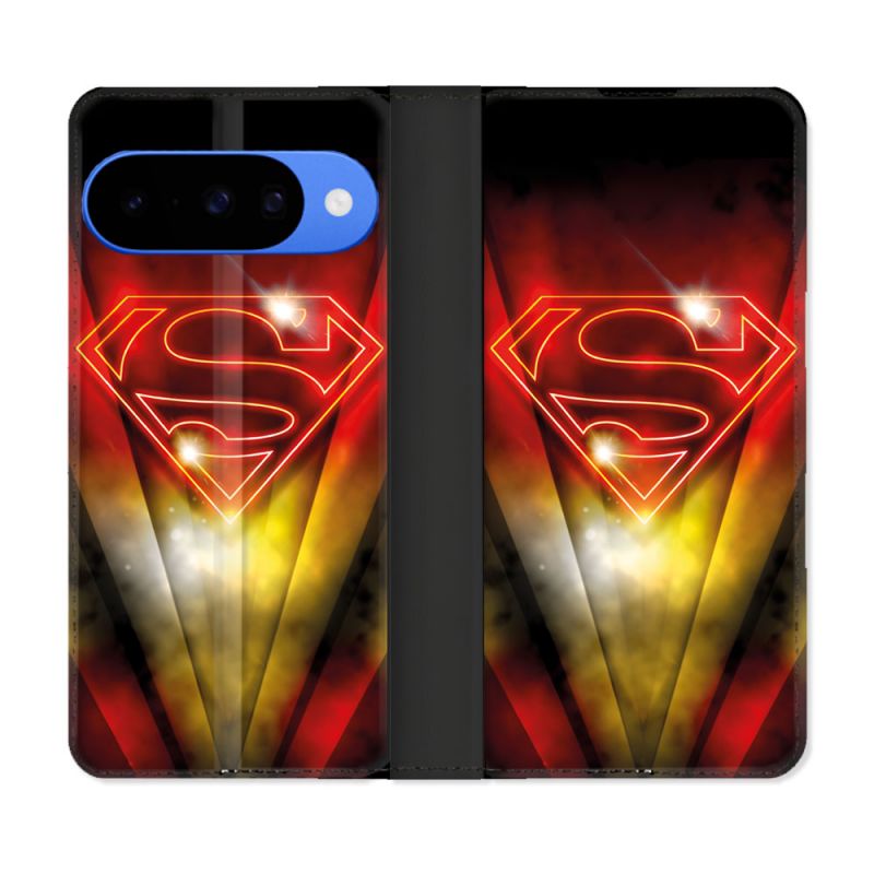 Housse cuir portefeuille Pour Google Pixel 10 Superman Logo