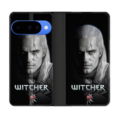 Housse cuir portefeuille Pour Google Pixel 10 The Witcher Noir