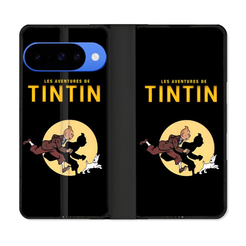 Housse cuir portefeuille Pour Google Pixel 10 Tintin Classique