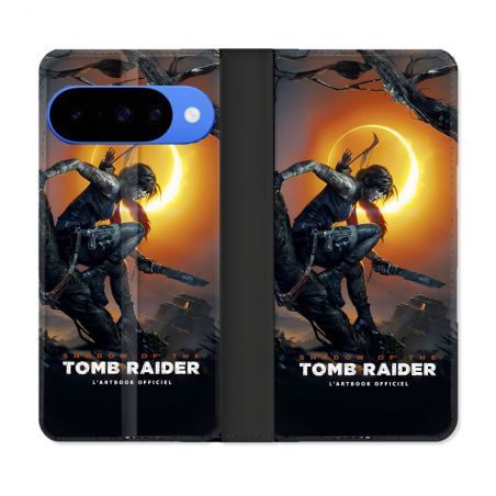 Housse cuir portefeuille Pour Google Pixel 10 Tomb Raider