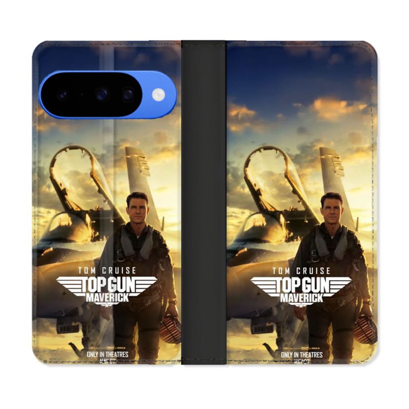 Housse cuir portefeuille Pour Google Pixel 10 Top Gun