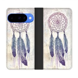 Housse cuir portefeuille Pour Google Pixel 10 Zen Attrape Reve Blanc