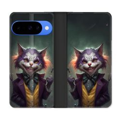 Housse cuir portefeuille Pour Google Pixel 10 Pro Animal Chat Joker