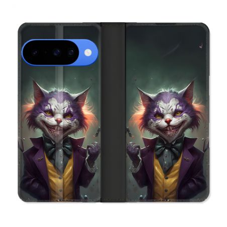 Housse cuir portefeuille Pour Google Pixel 10 Pro Animal Chat Joker