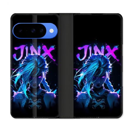 Housse cuir portefeuille Pour Google Pixel 10 Pro Arcane Jinx Night