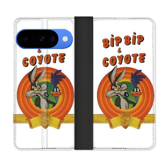 Housse cuir portefeuille Pour Google Pixel 10 Pro Bip Bip Coyote