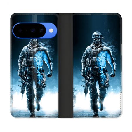 Housse cuir portefeuille Pour Google Pixel 10 Pro Call Of Duty Guerrier