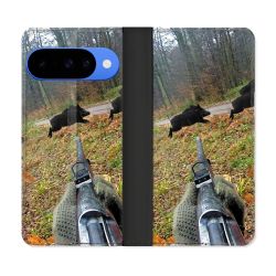 Housse cuir portefeuille Pour Google Pixel 10 Pro Chasse Vision Tir