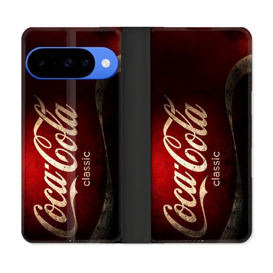 Housse cuir portefeuille Pour Google Pixel 10 Pro Coca Cola Classique