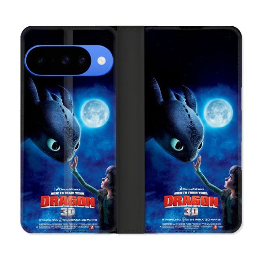 Housse cuir portefeuille Pour Google Pixel 10 Pro Dragons Affiche
