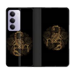 Housse cuir portefeuille Pour Xiaomi Redmi 15 4G Animal Scorpion Fresque