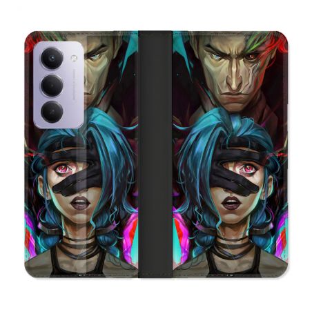 Housse cuir portefeuille Pour Xiaomi Redmi 15 4G Arcane Jinx Bleu