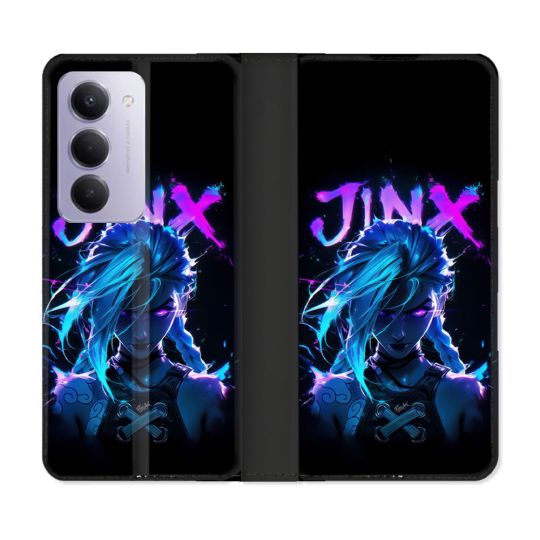 Housse cuir portefeuille Pour Xiaomi Redmi 15 4G Arcane Jinx Night