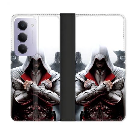 Housse cuir portefeuille Pour Xiaomi Redmi 15 4G Assassin Creed Mask
