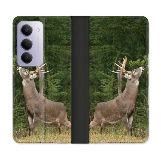 Housse cuir portefeuille Pour Xiaomi Redmi 15 4G Chasse Cerf