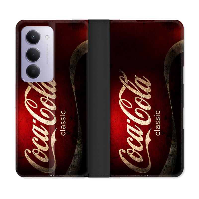Housse cuir portefeuille Pour Xiaomi Redmi 15 4G Coca Cola Classique