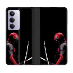 Housse cuir portefeuille Pour Xiaomi Redmi 15 4G Deadpool Epee
