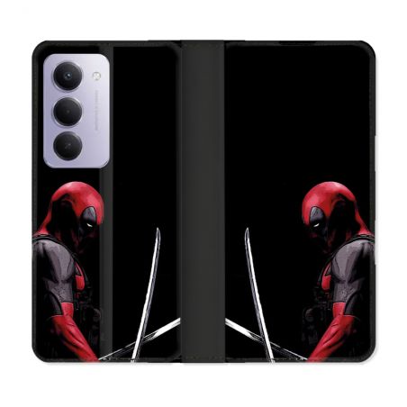 Housse cuir portefeuille Pour Xiaomi Redmi 15 4G Deadpool Epee