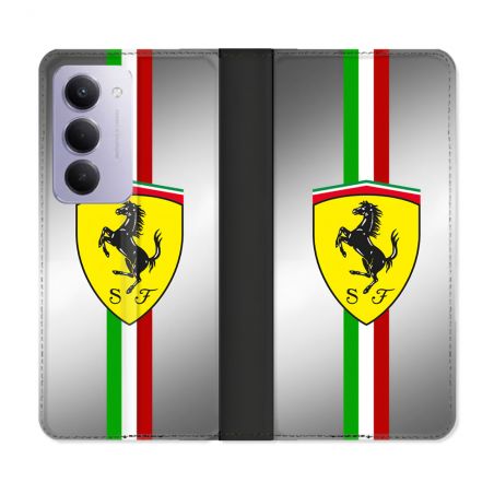 Housse cuir portefeuille Pour Xiaomi Redmi 15 4G Ferrari Ligne