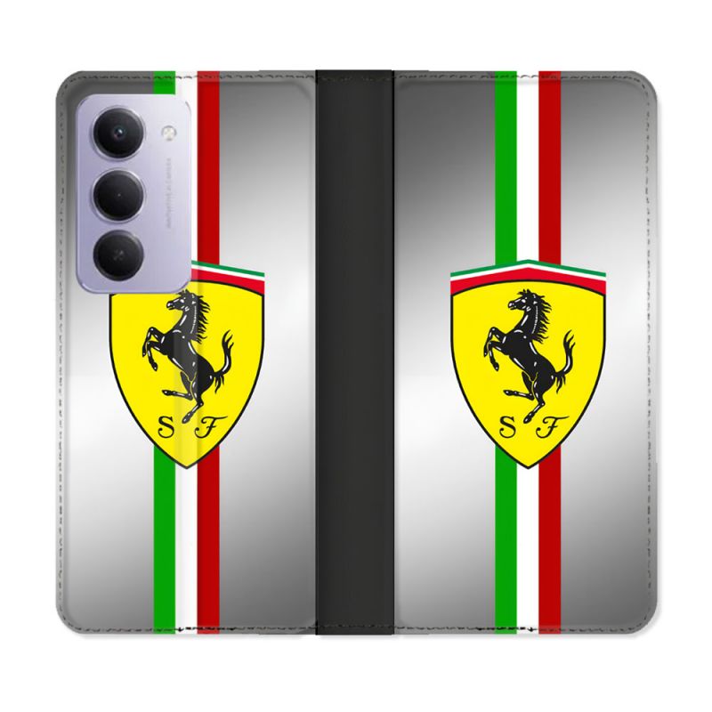 Housse cuir portefeuille Pour Xiaomi Redmi 15 4G Ferrari Ligne