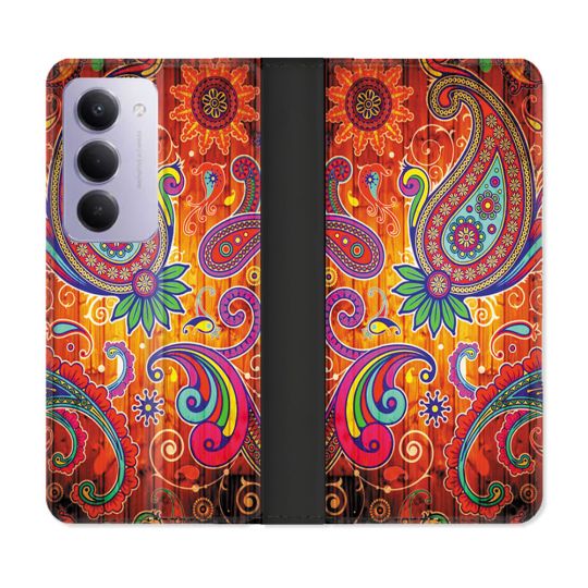 Housse cuir portefeuille Pour Xiaomi Redmi 15 4G Fleur Psychedelic